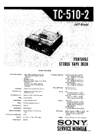 Sony TC-510-2 - Service Manual 